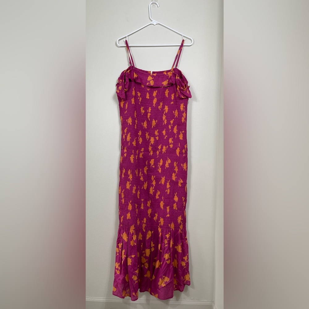 CELANDINE OFF-THE-SHOULDER SMOCKED
MIDI DRESS, Size XL NWT - Picture 9 of 15